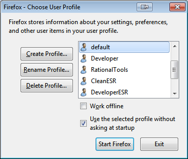 how open firefox profile manager
