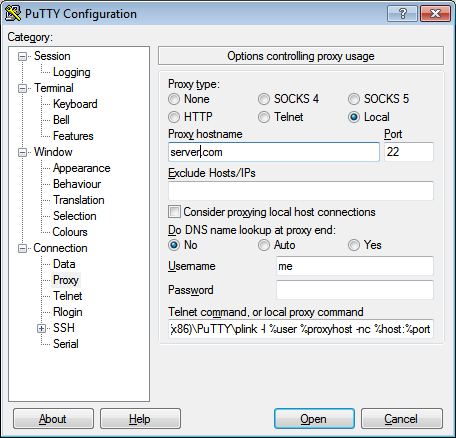 SSH key authentication with PuTTY, Part 2, Tunneling with Plink